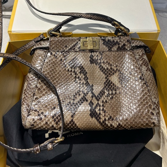 Fendi Mini Python Iconic Peekaboo Bag - Picture 4 of 15